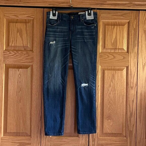 COSMIC BLUE LOVE - Adrianne Distressed Boyfriend Jeans -- Excellent Condition - Picture 1 of 9